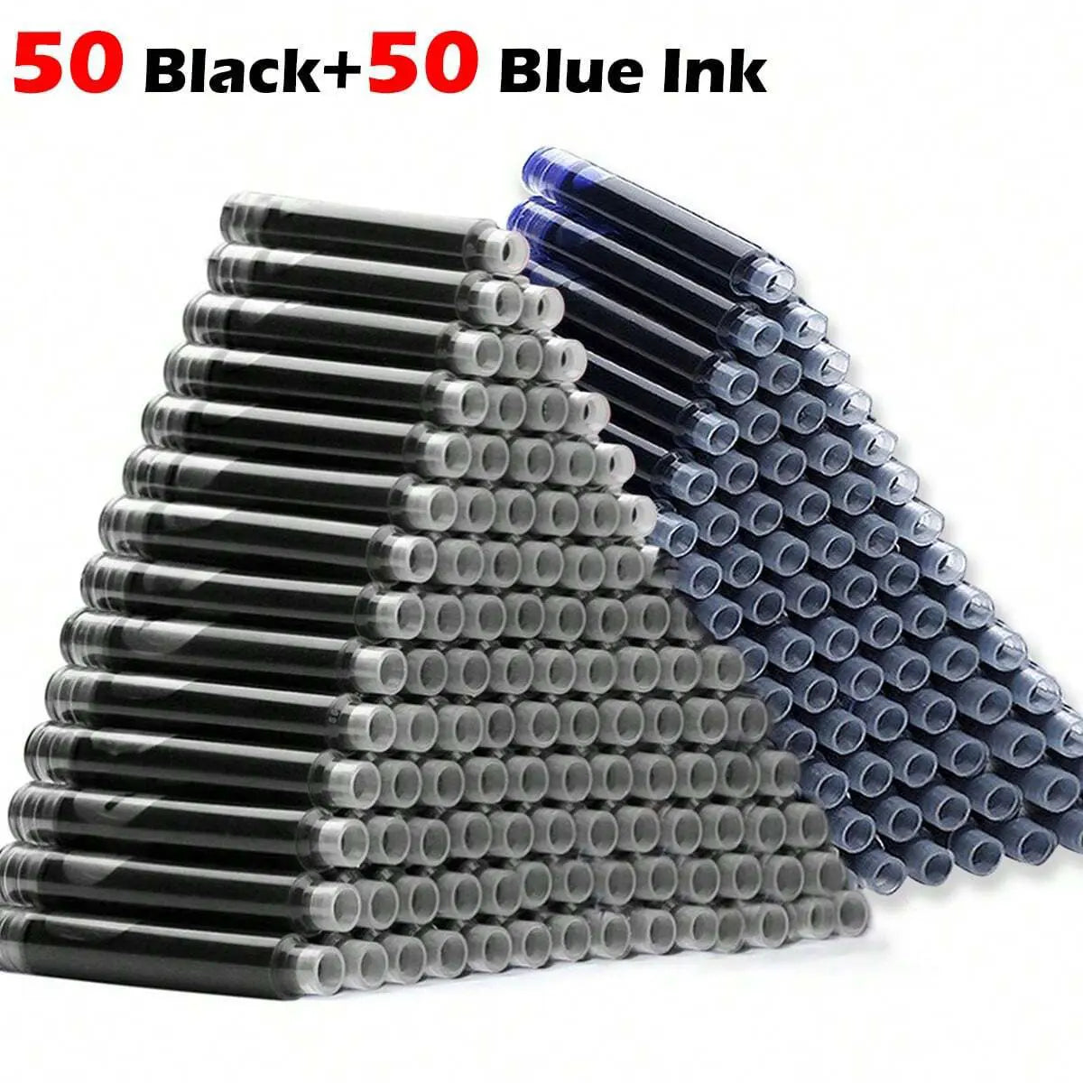 1-100Pcs Retro Metal Fountain Pen Replaceable Ink Elegant Writing Supplies