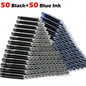 1-100Pcs Retro Metal Fountain Pen Replaceable Ink Elegant Writing Supplies