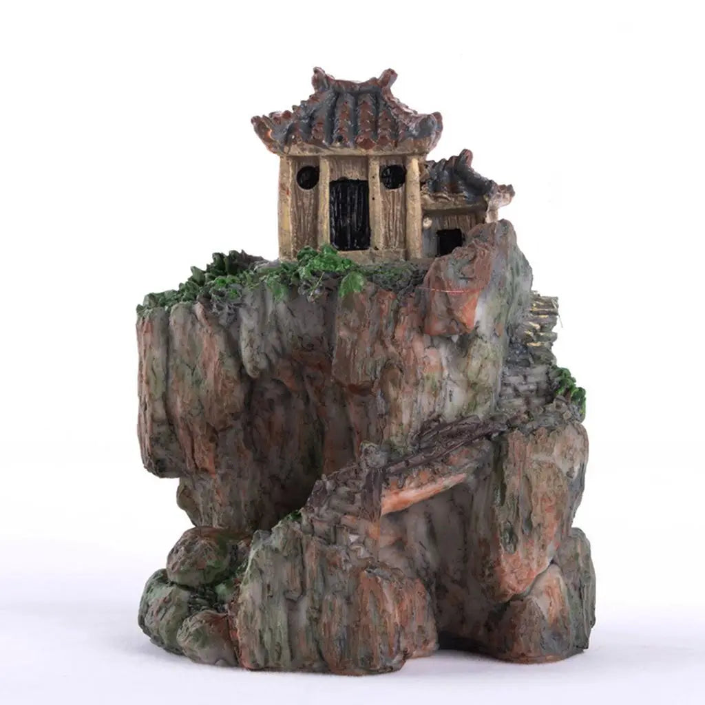 1PCS Mini House Model Resin Ornament for Garden Landscaping Decor