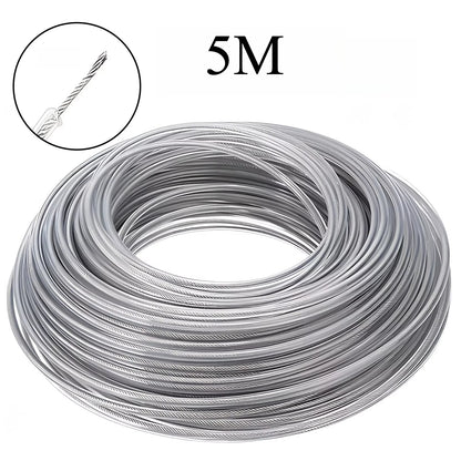 Grass Cutting Rope 15M Steel Wire Trimmer Line Nylon Garden Strimmer