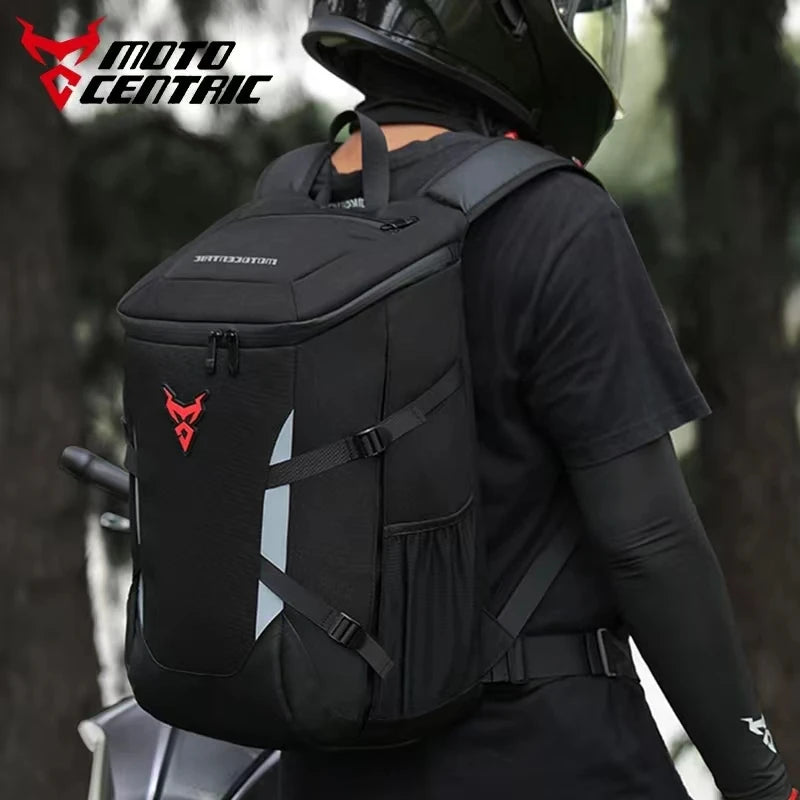 MOTOCENTRIC 28L Motorcycle Backpack Waterproof Outdoor Sports Riding Helmet Locomotive Backpack Business Travel Laptop Bag-EXPROTAS