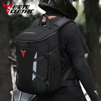 MOTOCENTRIC 28L Motorcycle Backpack Waterproof Outdoor Sports Riding Helmet Locomotive Backpack Business Travel Laptop Bag-EXPROTAS