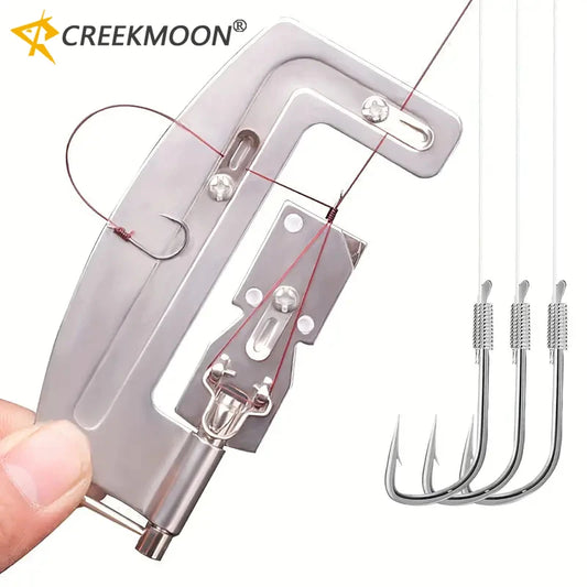 Fishing Hook Line Tying Tool Semi-Automatic Stainless Steel Tier Device