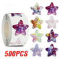 500Pcs Holographic Star Stickers Reward Labels School Teacher Kids