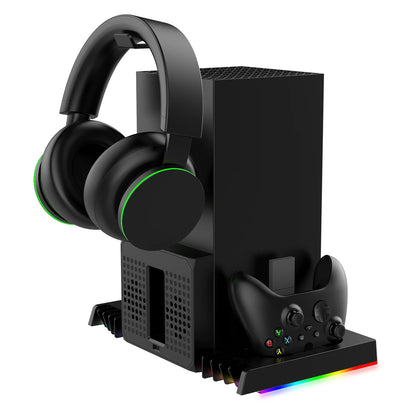 Cooling Fan Stand & Charging Station For Xbox Series X Controller RGB Light Dock