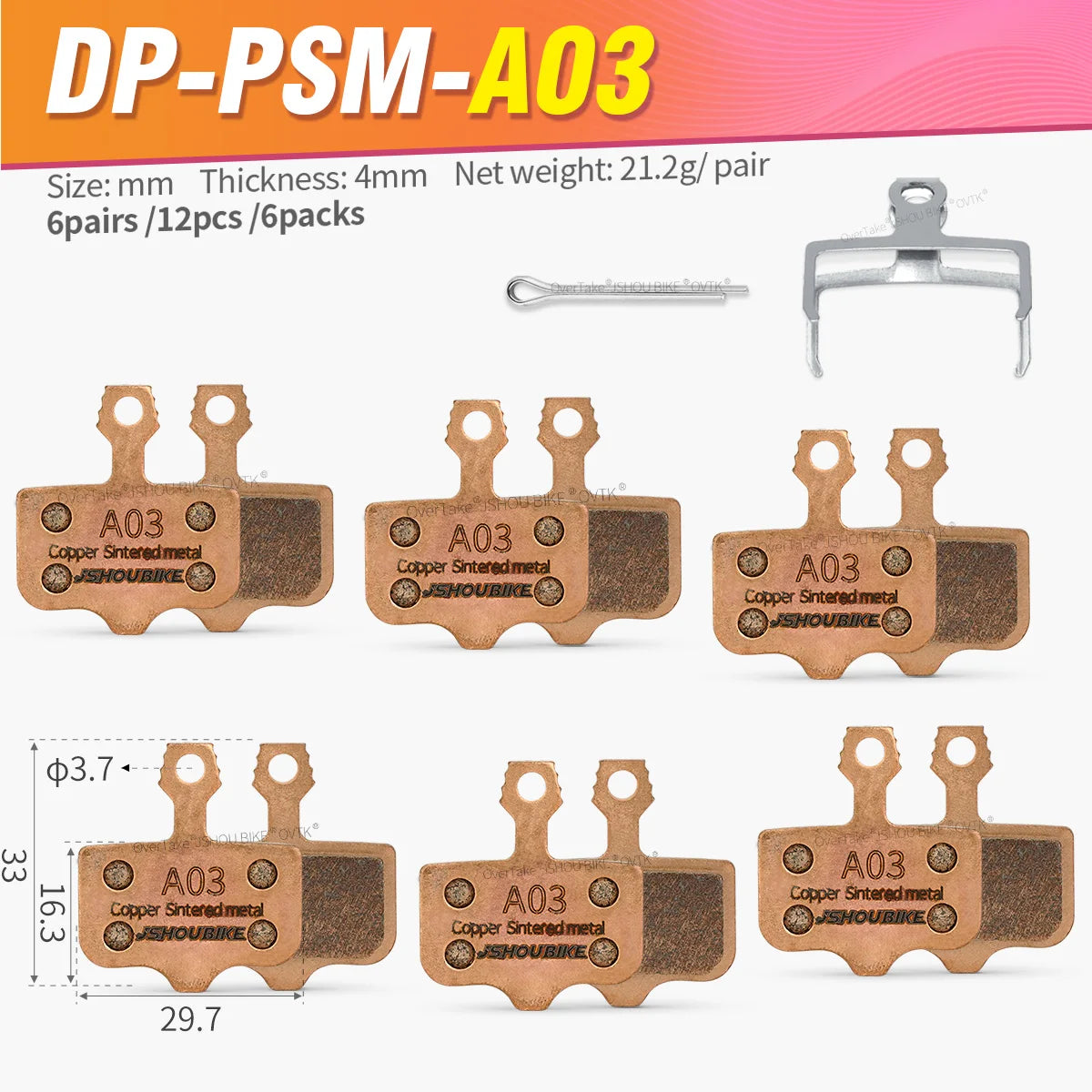 SRAM E1-E9 XX XO DB1 DB3 DB5 NUTT Sintered Metal Brake Pads JSHOUBIKE