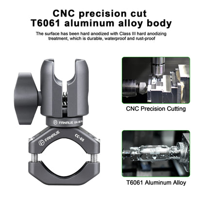 FANAUE Motorcycle Phone Mount Handlebar Base w/ Ball Head Anti-Theft