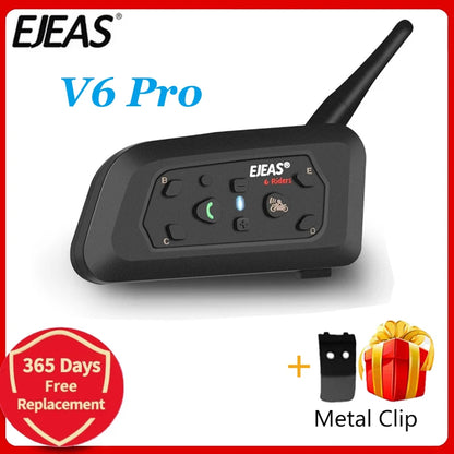 Bluetooth Motorcycle Helmet Intercom Headset 1200m Waterproof for 6 Riders
