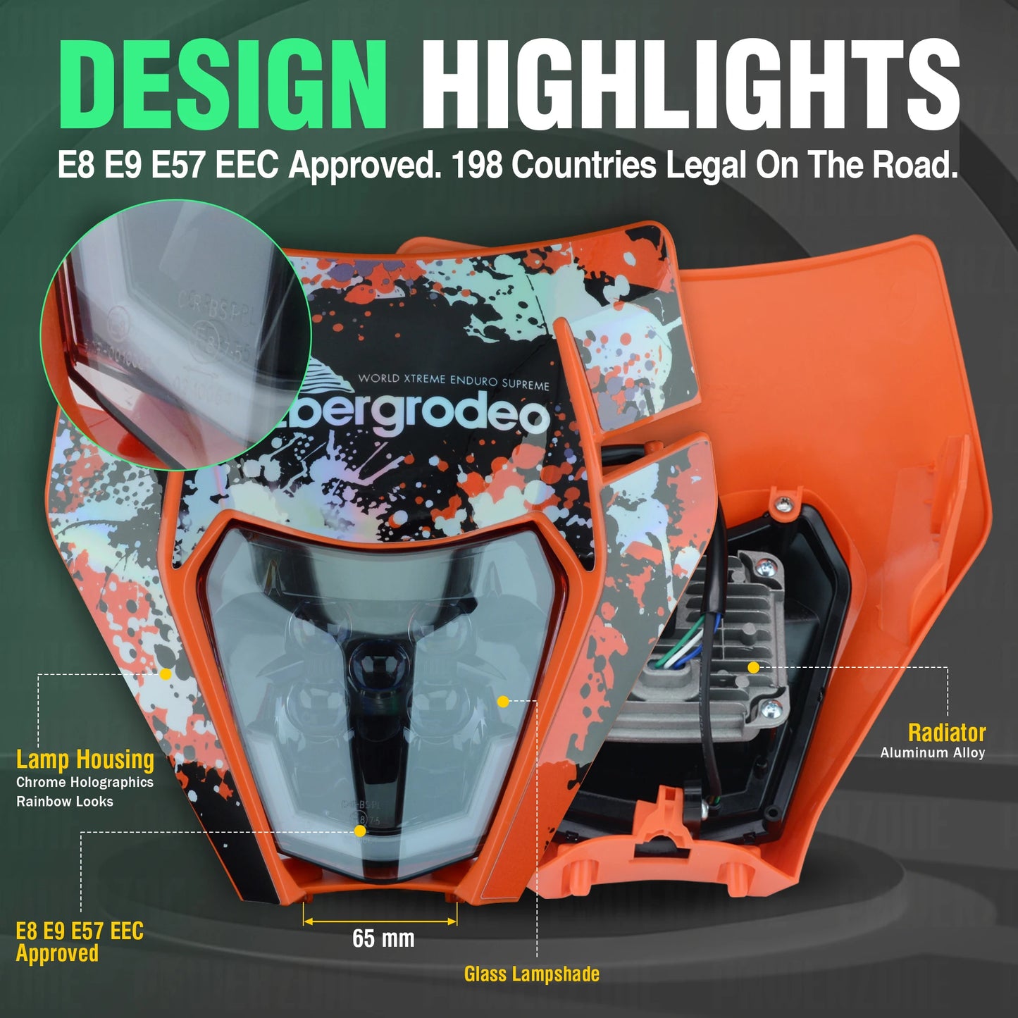 PowerZone Supermoto Headlight Fairing for KTM EXC SXF MX Enduro Dirt Bike