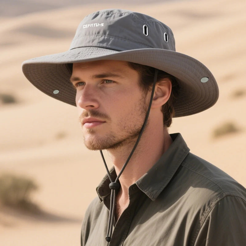 Outdoor Activities Sun Hat with Foldable Brim & Face Mask for Protection
