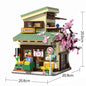 Cada LED City Japanese Street View Bricks Shop LED Japanese Steamed Bun House Architecture Building Blocks Summer Cafe Toys-EXPROTAS
