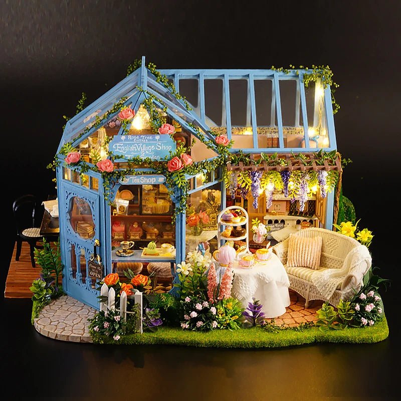 Wooden DIY Mini Dollhouse 3D Puzzle Room Kit with Furniture Birthday Gift - EXPROTAS