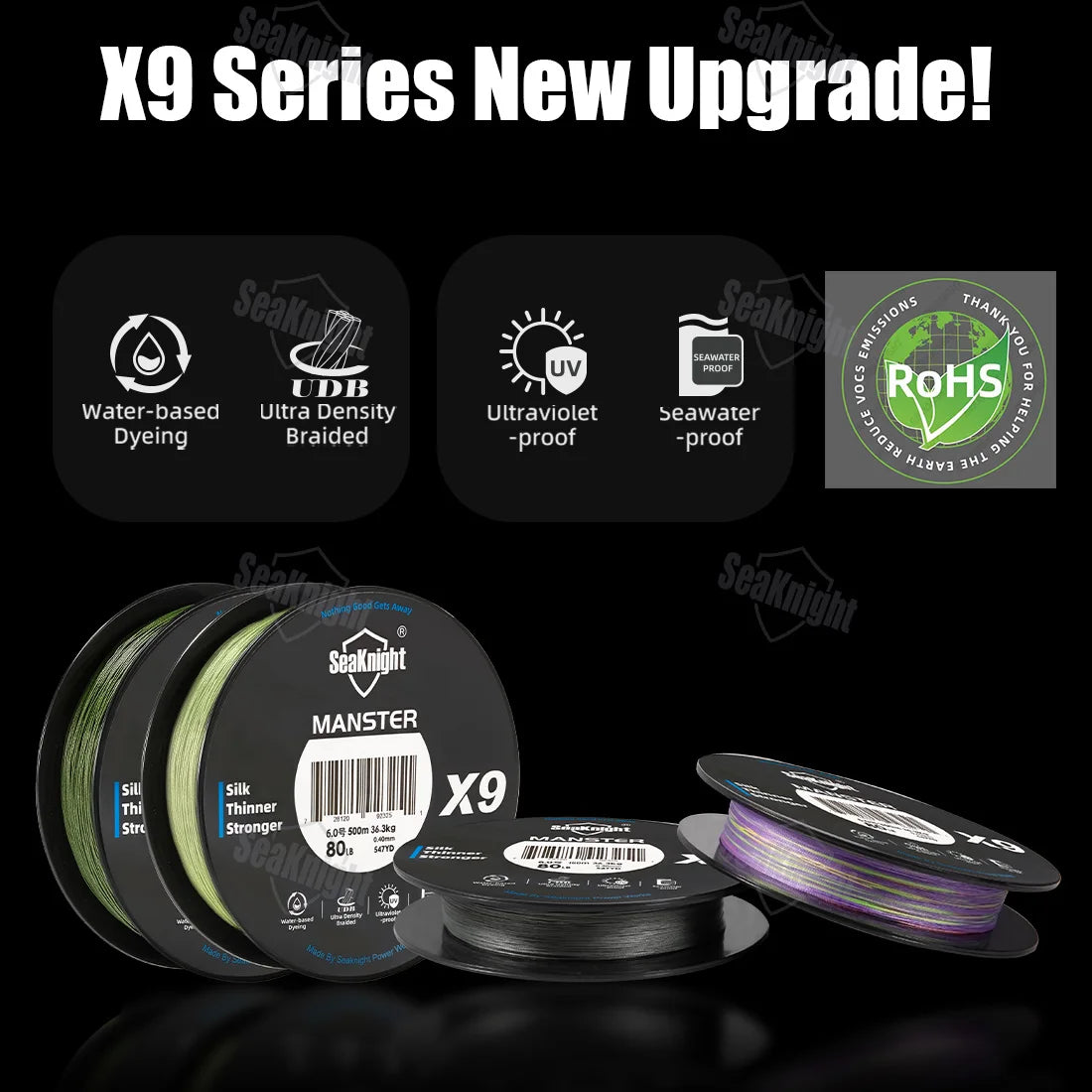 SeaKnight X9 Braided Fishing Line 150M 9-Strand PE Smooth Anti-UV Sea Line