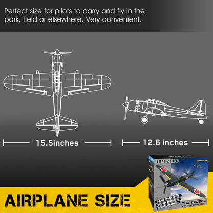 Zero RC Aircraft EPP 400mm Wingspan 2.4G 6-Axis Remote Control Airplane  RC Plane 761-15 RTF Fighter-EXPROTAS