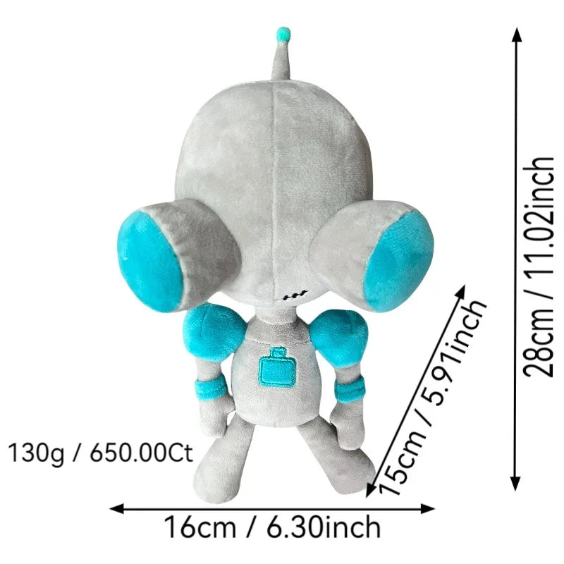 Alien Invader Plush Backpack Zim 3D Eyes Stuffed Robot Toy Green Bag