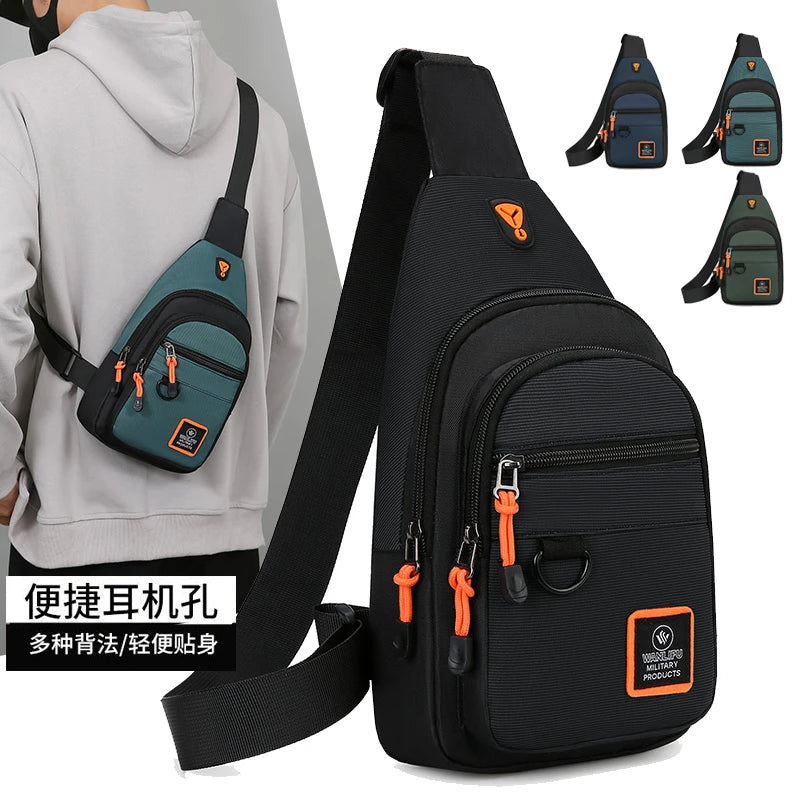 Men's Crossbody Shoulder Bag Lightweight Oxford Fabric Sling Travel Handbag