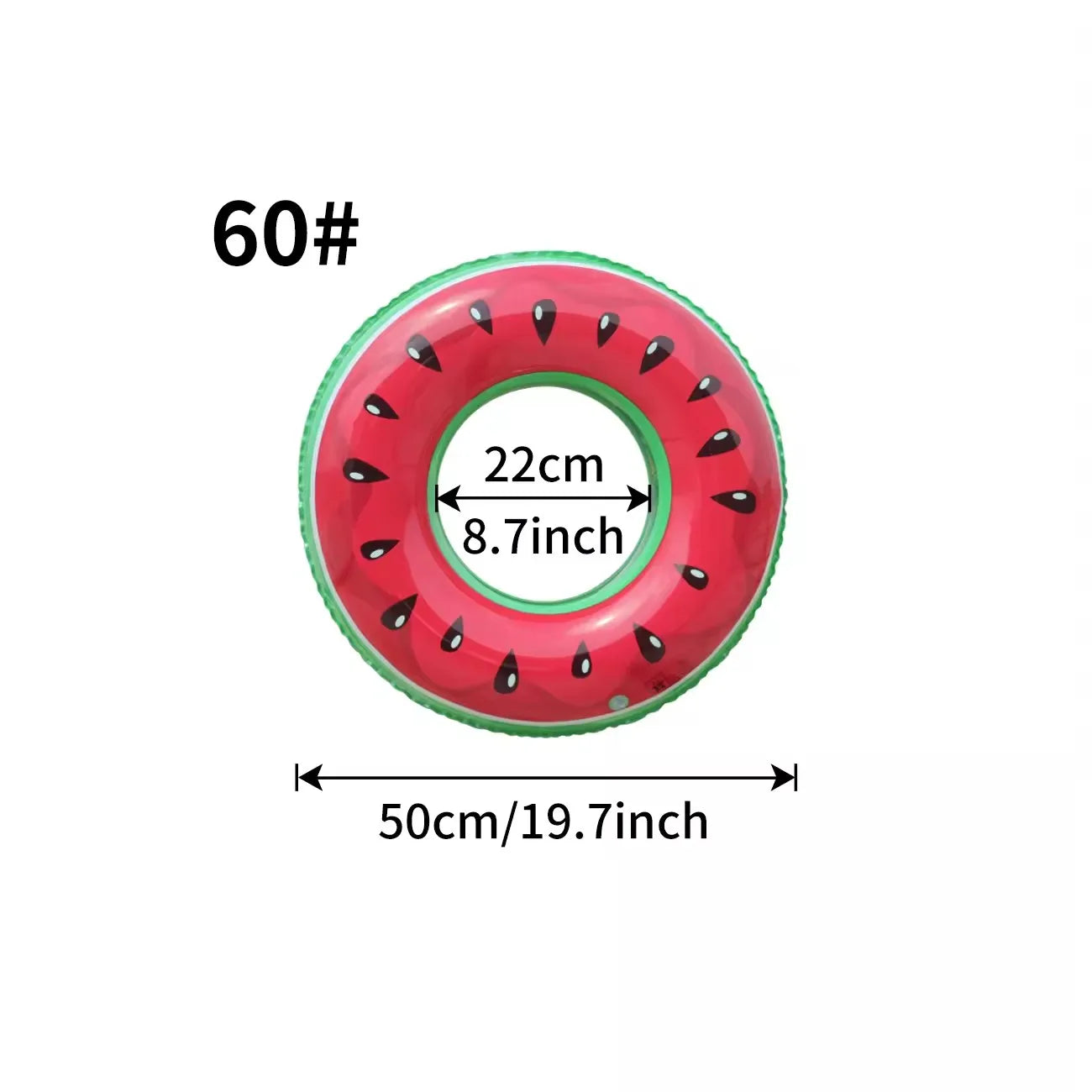1PC Watermelon Inflatable Swim Ring, Adult Pool Float, Thickened PVC Floats, Summer Beach Water Toy Pool Party Ring