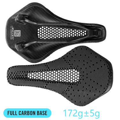 RYET 3D Printed Carbon Saddle Ultralight Hollow Breathable for MTB Gravel Road