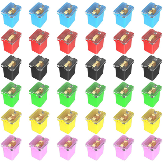 36PCS Low Profile Box Fuse Assortment Automotive Micro Car Fuses