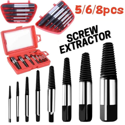 8Pcs Drill Bits Screw Extractor Remover Broken Damaged Easy Out Steel
