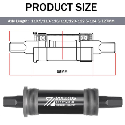 Threaded Bottom Bracket BUCKLOS BSA BB68 Square Taper MTB Road Bicycle