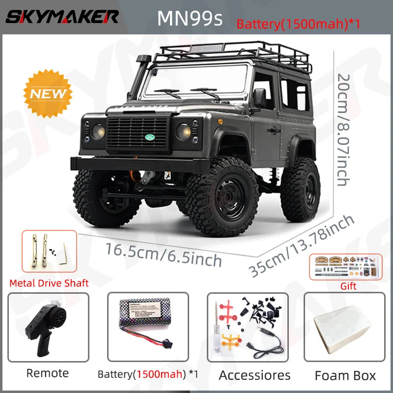 New MN99s MN98 1:12 MN Model RTR Version RC Car 2.4G 4WD RC Rock Crawler Defender Remote Control Car 1/12 RC Truck Cars Toys-EXPROTAS