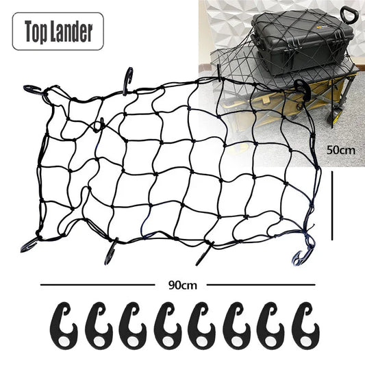 Camping Wagon Elastic Cargo Net with 8 Clips for Trolley Cart