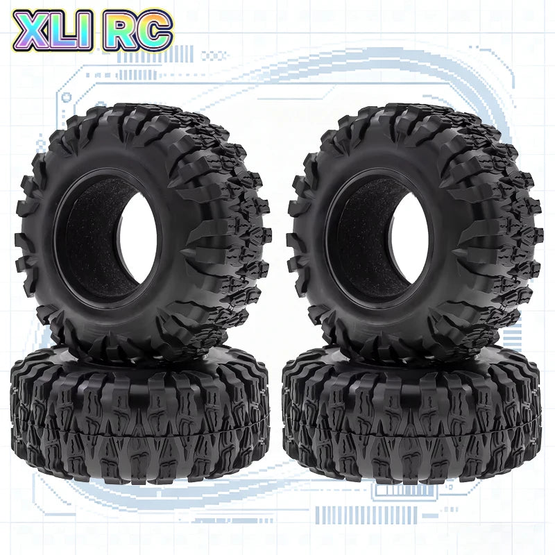 4Pcs Rubber Tire 2.2" for 1/10 RC Crawler Axial SCX10 TRX4 Wheels