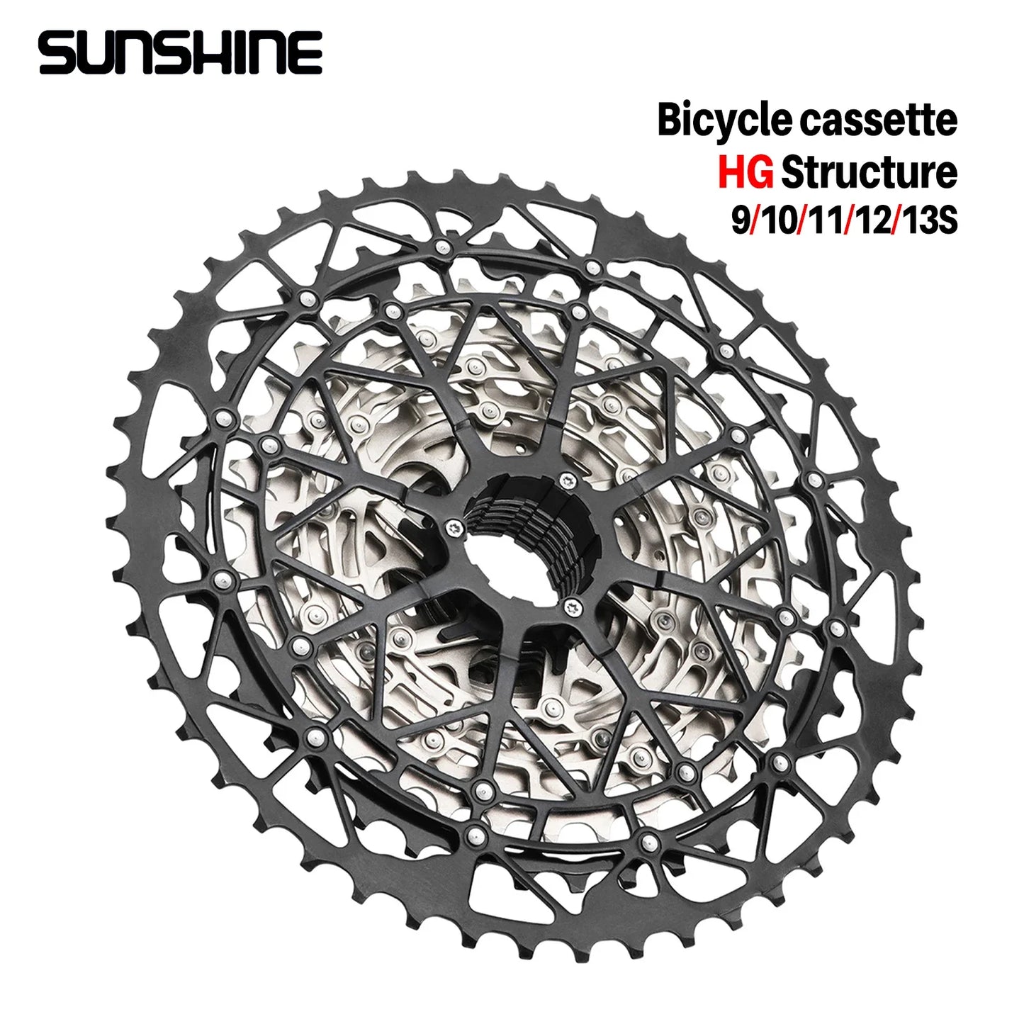 SUNSHINE Ultralight MTB Bike Cassette HG 9–13 Speed Carbon Steel Sprocket - EXPROTAS