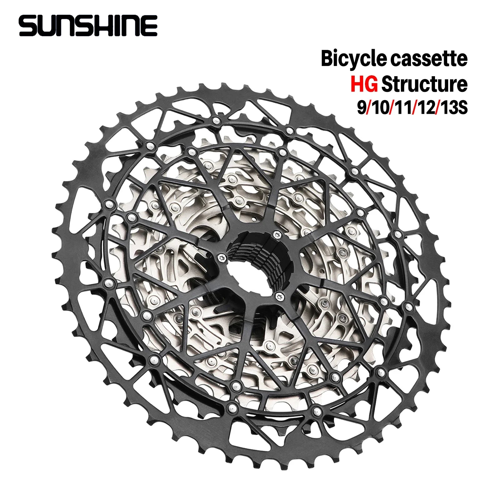 SUNSHINE Ultralight MTB Bike Cassette HG 9–13 Speed Carbon Steel Sprocket - EXPROTAS