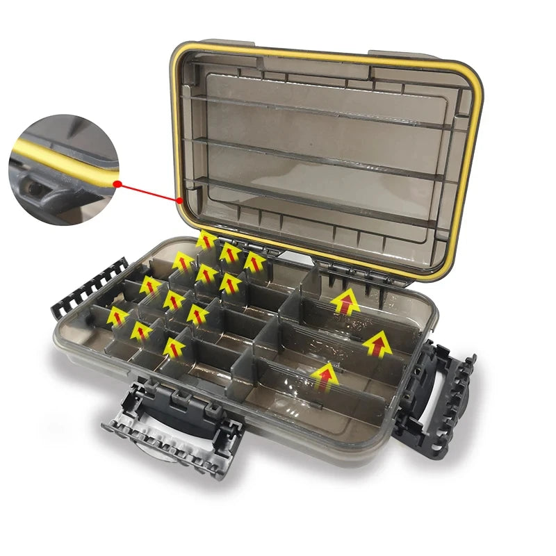 Waterproof Fishing Tackle Box Large Storage for Hooks Lures Bait Gear