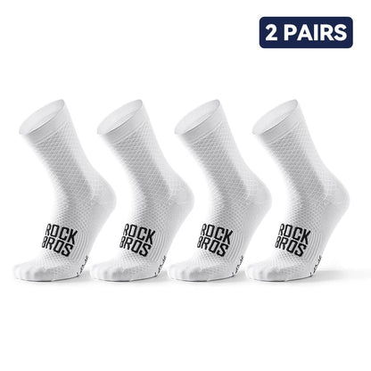 ROCKBROS Cycling Socks 2 Pairs Breathable High-Elastic Shock-Absorbing Sport Bike Socks