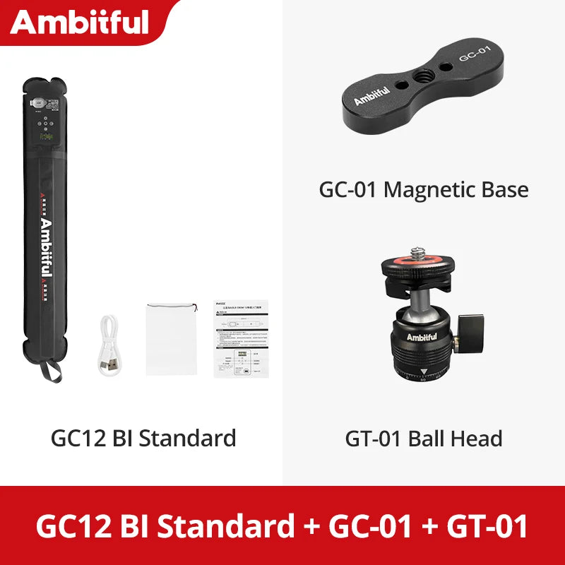 Ambitful GC12 Gold Crow 12W Inflatable LED Soft Light, 2700K-6500K Bi-Color Portable Photography Fill Light