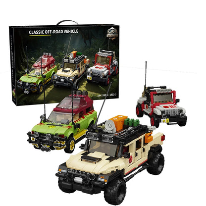 3-in-1 Dinosaur Adventure Off-Road Vehicle Building Blocks 1632pcs Jurassic Toy Gift