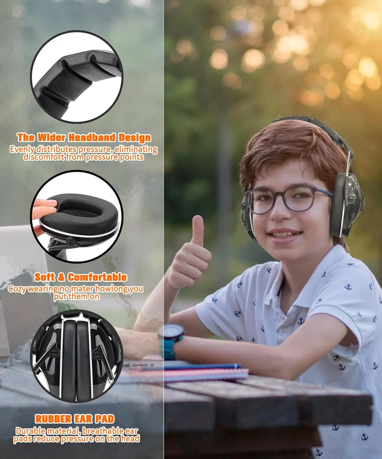 ZOHAN-Noise Cancelling Protectors for Children, Safety Headphones, Soundproof Muffler for Kids, Hearing Protection, Autism-EXPROTAS