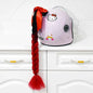 Motorcycle Helmet Braids Wig for Women Ponytail Hair Curly Pigtail Decor