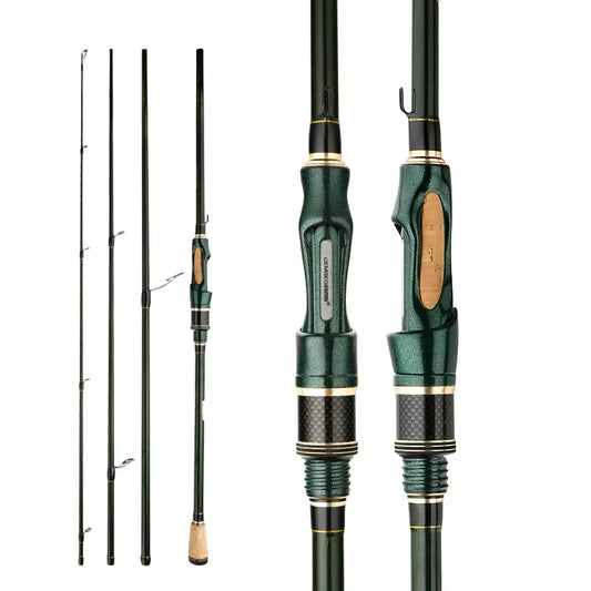 CEMREO Spinning Casting Carbon Fishing Rod 4-5 Sections 1.8m/2.1m/2.4m Portable Travel Rod Spinning Fishing Rods Fishing Tackle-EXPROTAS