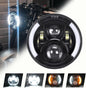 7" LED Headlight w/ DRL Angel Eyes for Harley Honda Yamaha Jeep H4