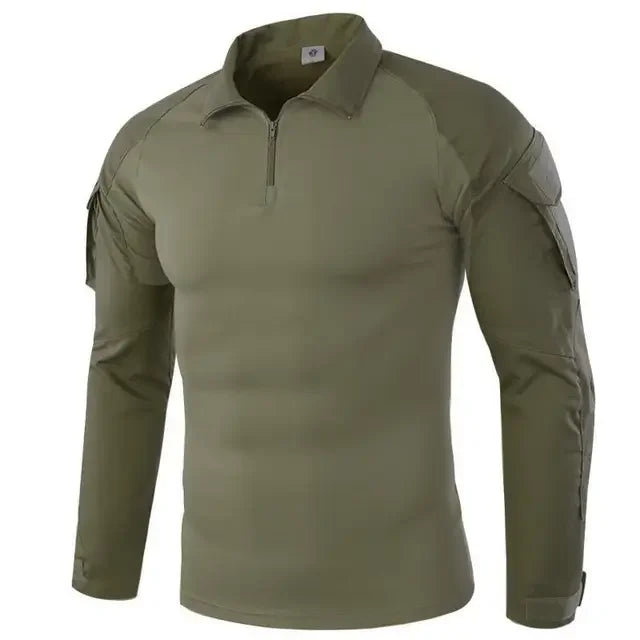 Mens Combat Military Tactical Long Sleeve Camo T-Shirt Army Shirt