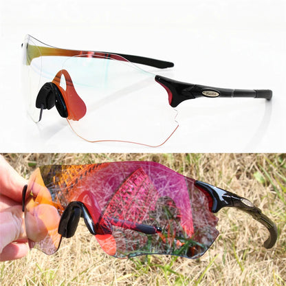 Photochromic Cycling Sunglasses TR90 Auto Lens MTB Road Bike Sports Eyewear