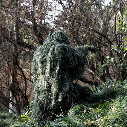 3D Ghillie Suit Camo Set 5PCS Withered Grass Hunting Outfit for Outdoor
