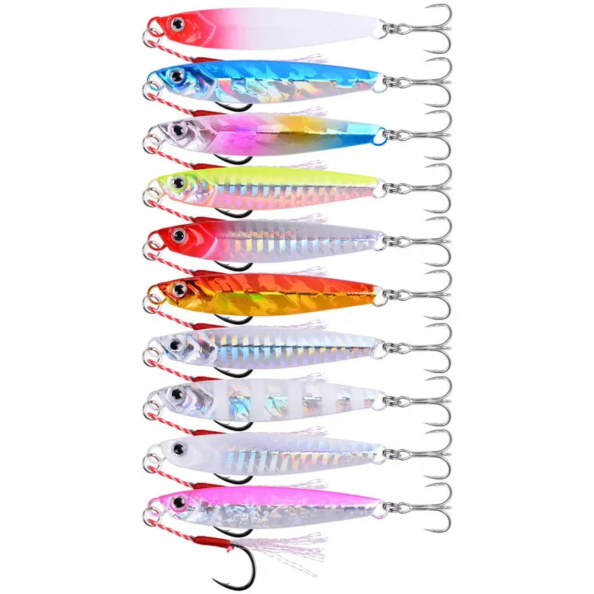 3/5/8pcs Metal Jig Fishing Lure Set 7g-40g Sea Shore Casting Saltwater