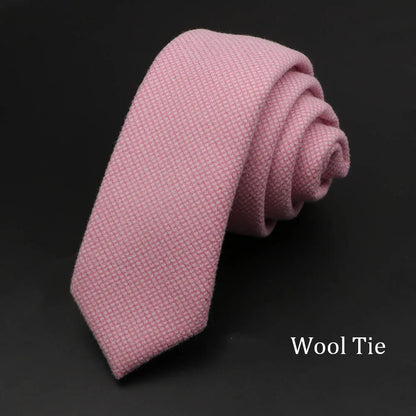 Men Necktie Wool Slim Brown Handmade Casual Ties Accessories
