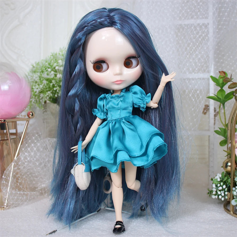 ICY DBS Blythe Doll White Skin Joint Body Long Colourful Hair Glossy Face