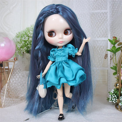 ICY DBS Blythe Doll White Skin Joint Body Long Colourful Hair Glossy Face