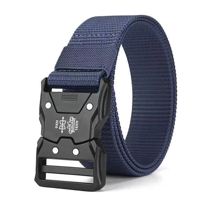 Men's Buckle Tactical Belt Red Ears Plastic Multifunctional Military Canvas