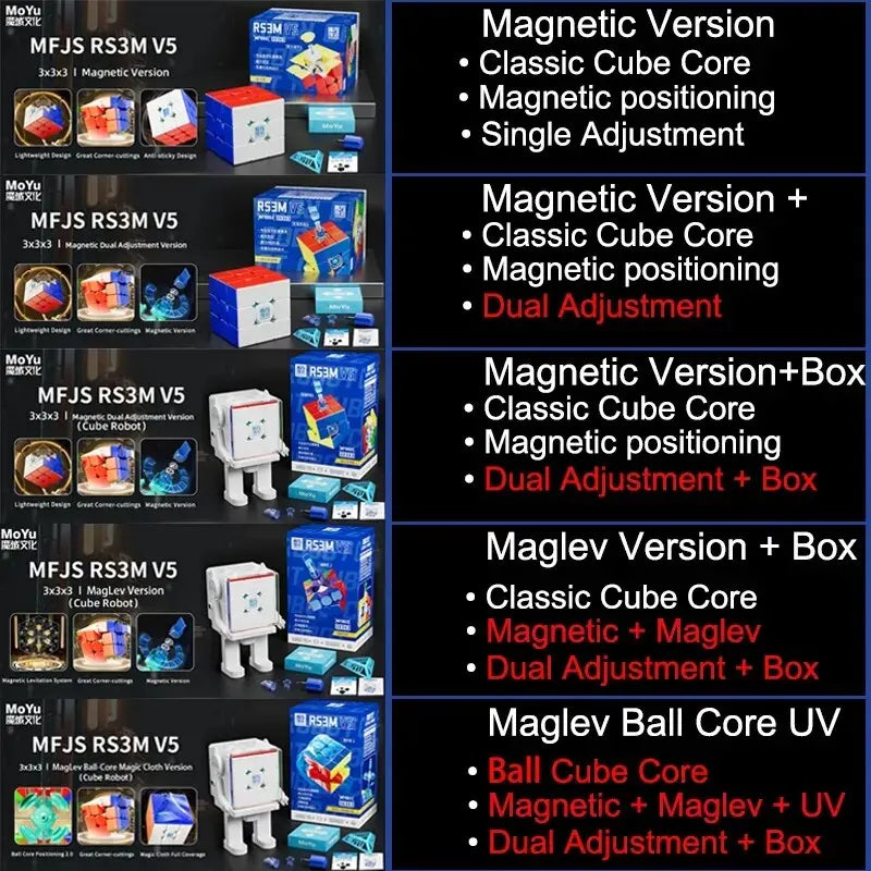 MoYu RS3M V5 3x3 Magnetic Speed Cube 2023 Puzzle Toy Cubo Magico