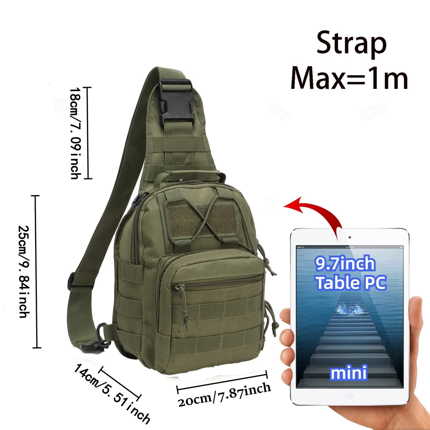 Outdoor Tactical Bag for Everyday Carry Sling Backpack Sport Pack