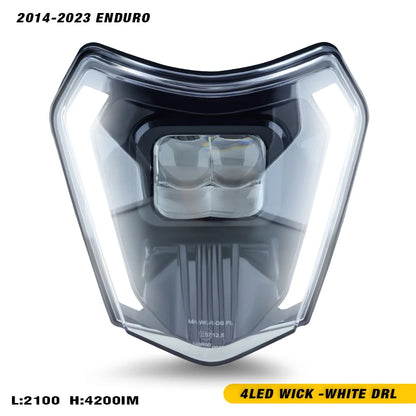 POWERZONE KTM EXC SXF XCW Headlight for Dirt Bike Enduro Motocross 2014-2023