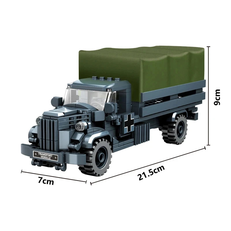 WW2 German 222 Armoured Vehicle Building Blocks Tank Brick Toy Set